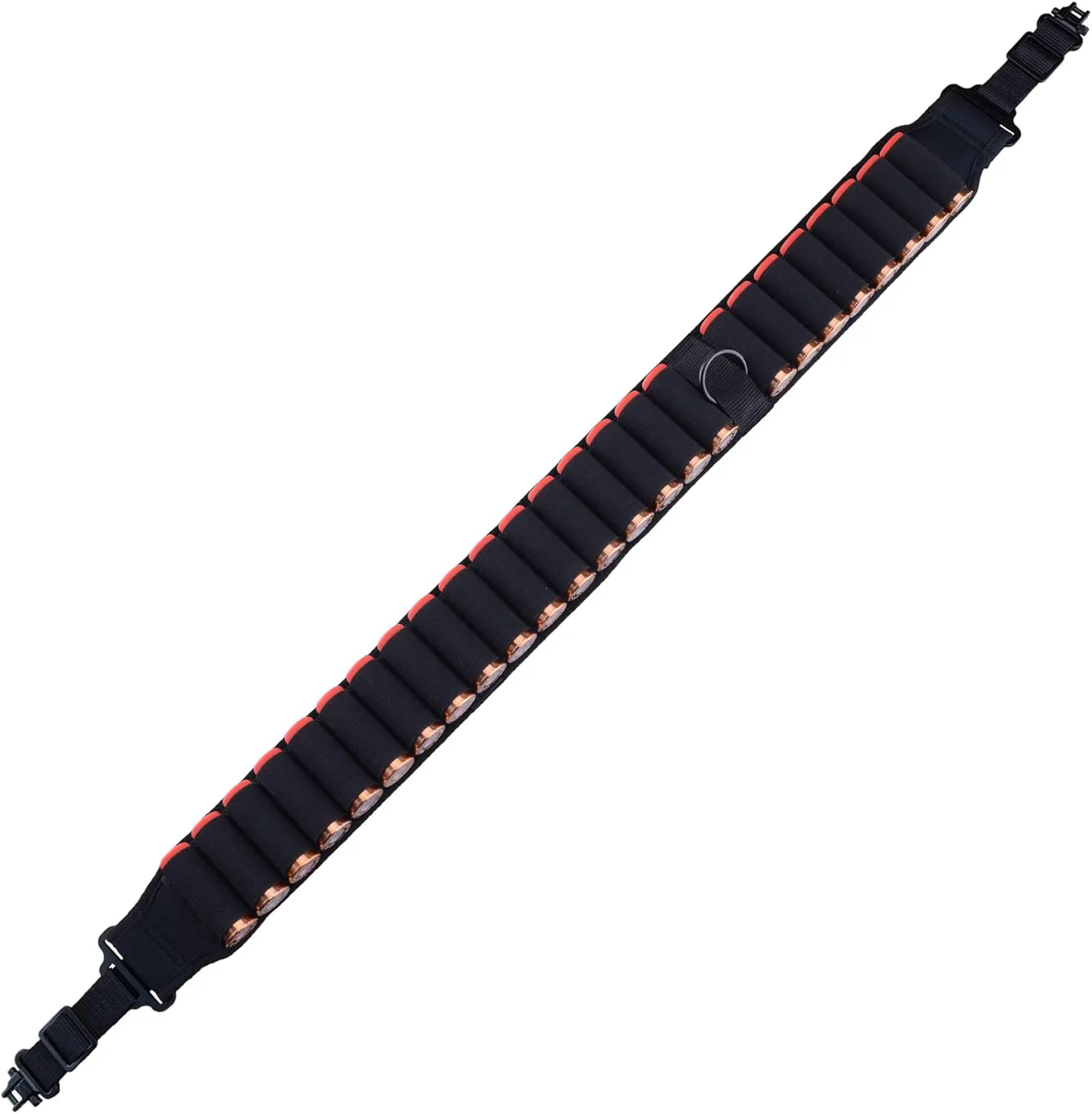 BOOSTEADY Black Shotgun Sling with Shell Holder, 2 Point Non-Slip Adjustable Ammo Sling for Shotgun - Shotgun Sling with 25 Shell Holder