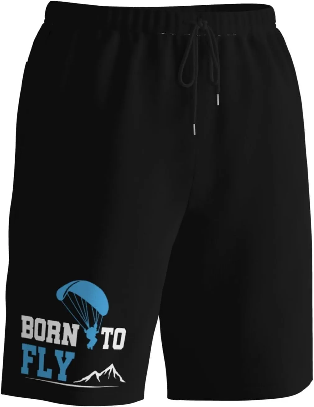 Born to Fly Paragliding Mens Swim Trunks Quick Dry Board Shorts 7" - Hawaii Beach Swimwear