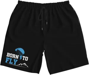 Born to Fly Paragliding Mens Swim Trunks Quick Dry Board Shorts 7" - Hawaii Beach Swimwear