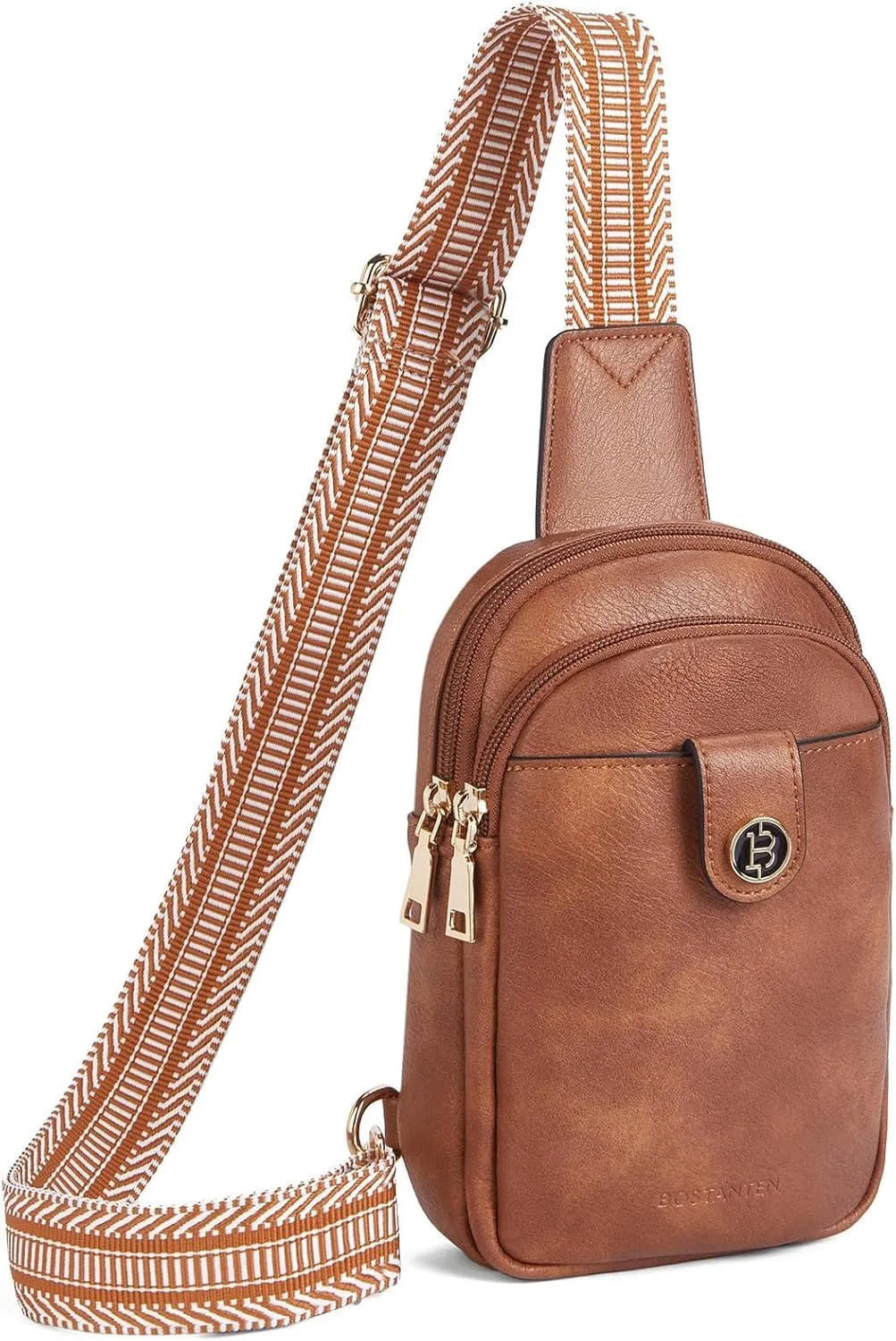 BOSTANTEN Small Sling Bag Crossbody Bags for Women Trendy Crossbody Purse Leather Chest Bag