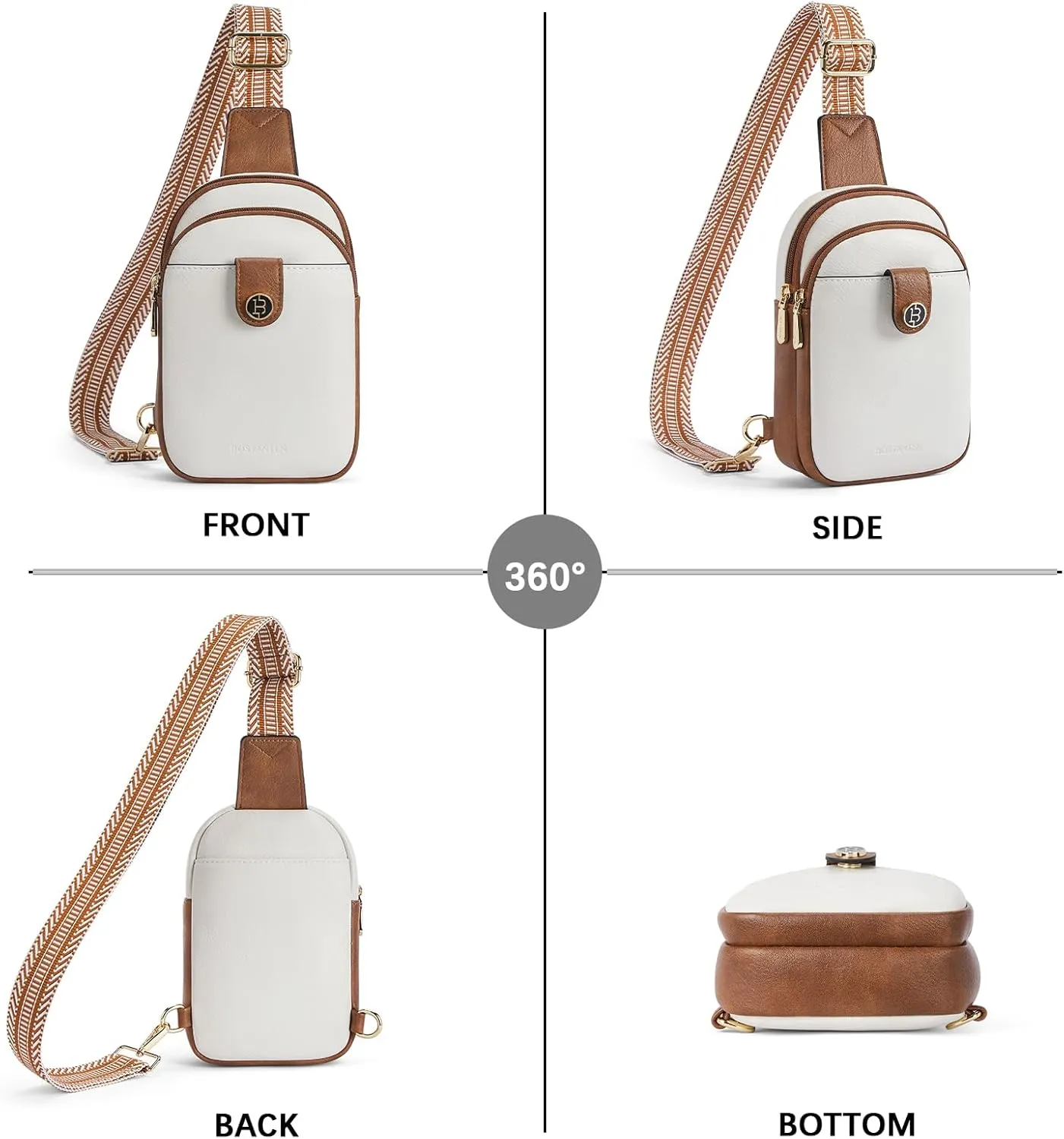 BOSTANTEN Small Sling Bag Crossbody Bags for Women Trendy Crossbody Purse Leather Chest Bag