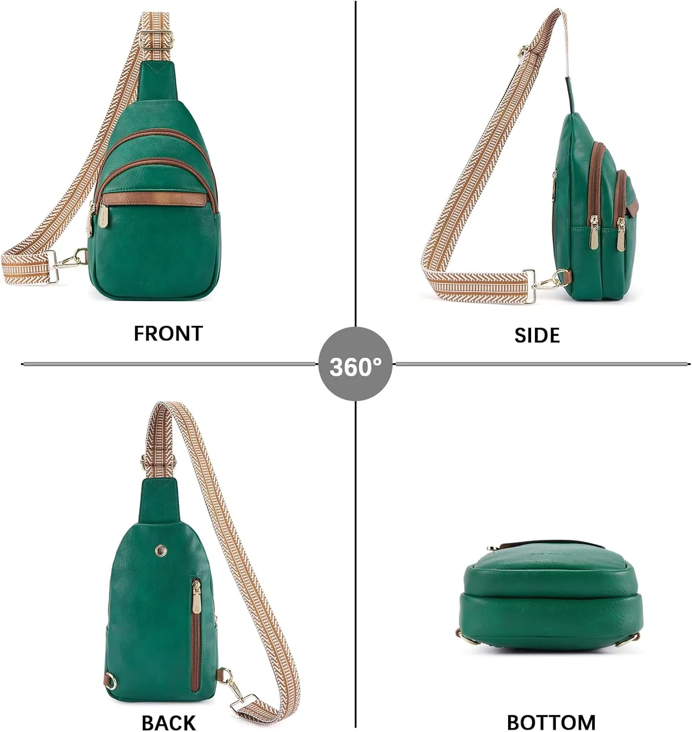 BOSTANTEN Small Sling Bag for Women Leather Crossbody Bags Fanny Pack Chest Bag for Travel