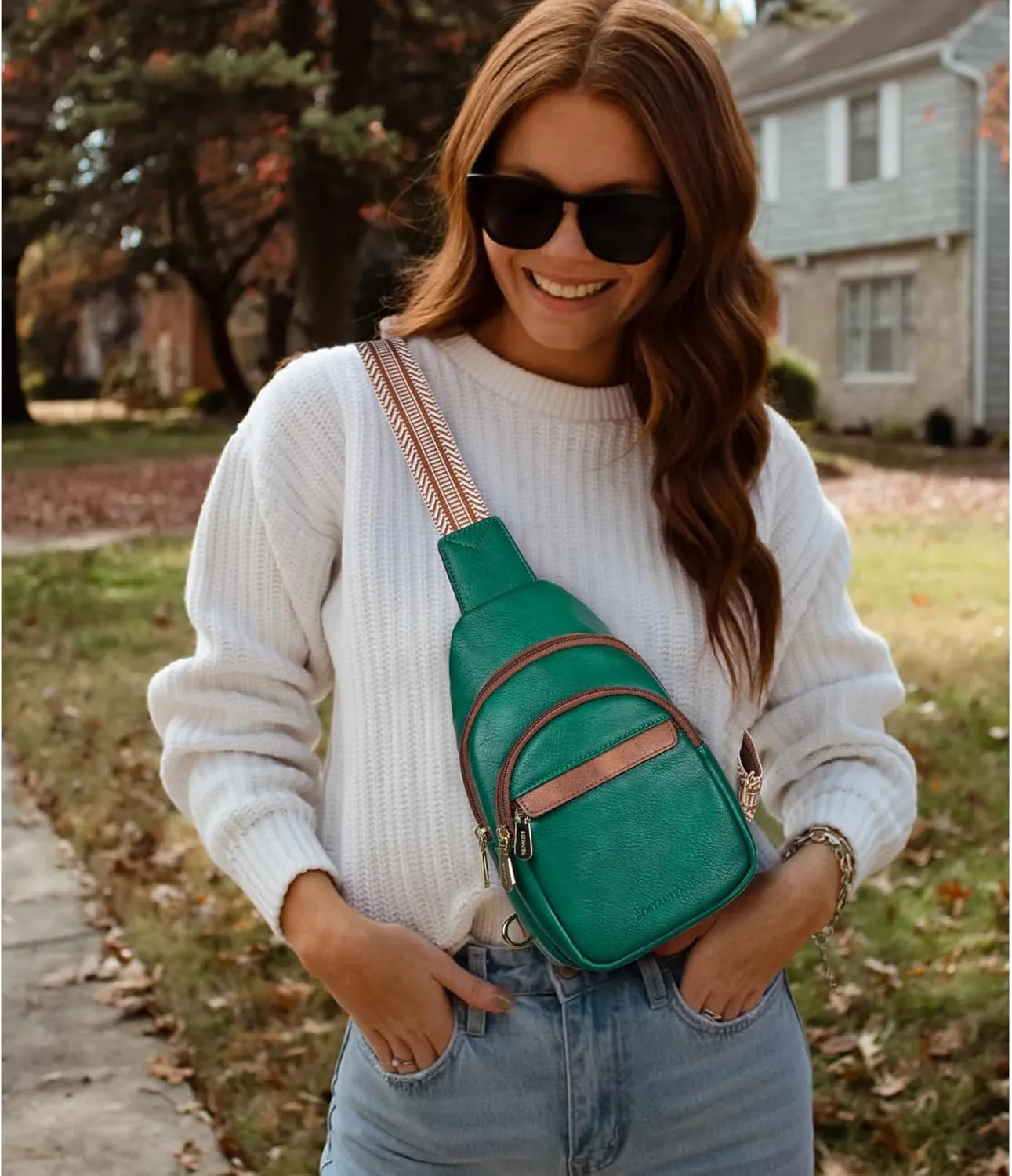 BOSTANTEN Small Sling Bag for Women Leather Crossbody Bags Fanny Pack Chest Bag for Travel