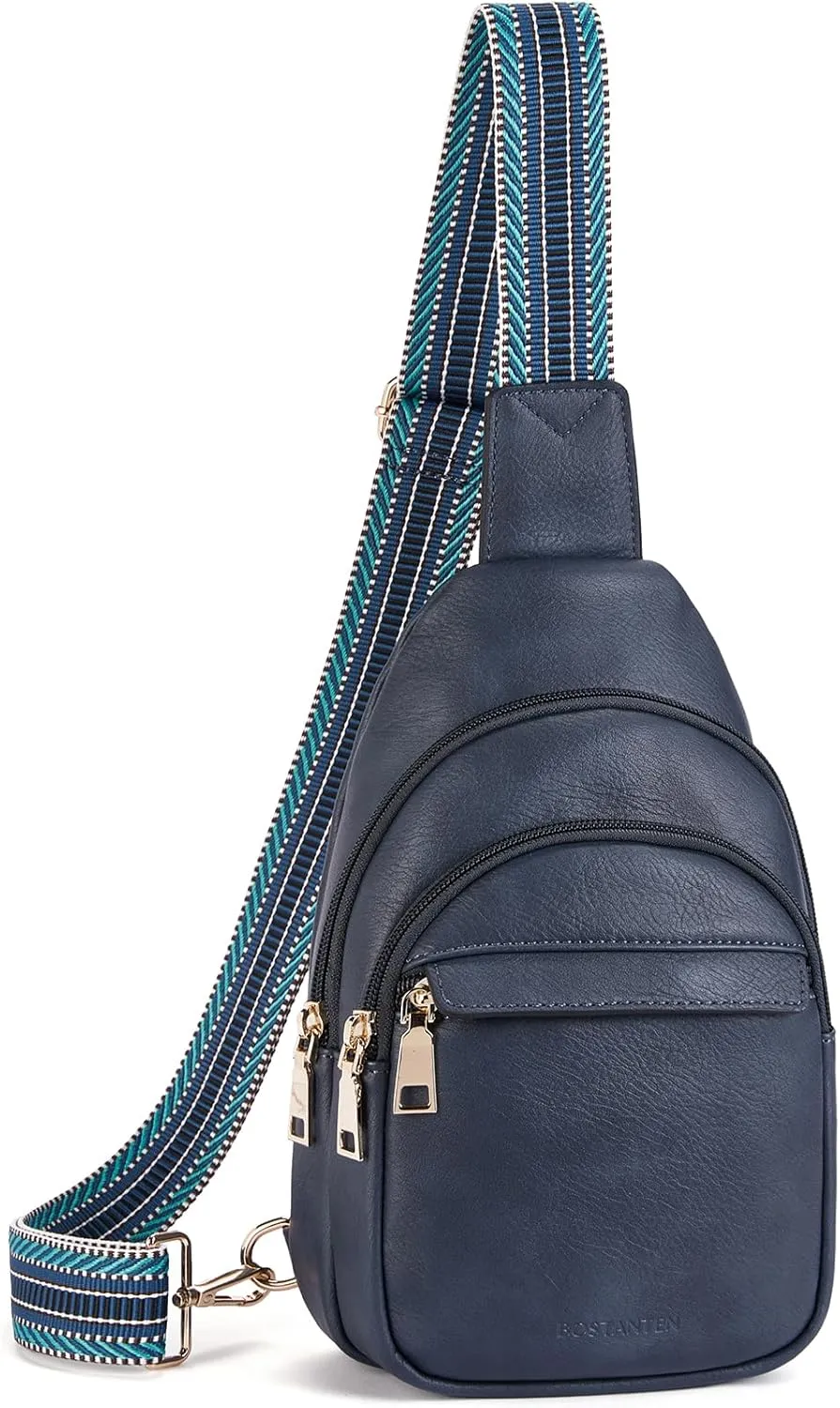 BOSTANTEN Small Sling Bag for Women Leather Fanny Pack Chest Bag