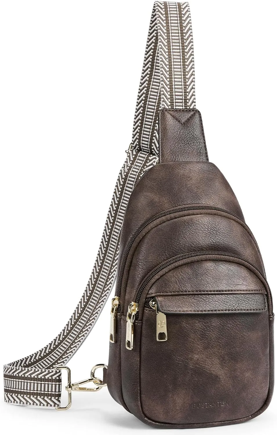 BOSTANTEN Small Sling Bag for Women Leather Fanny Pack Chest Bag