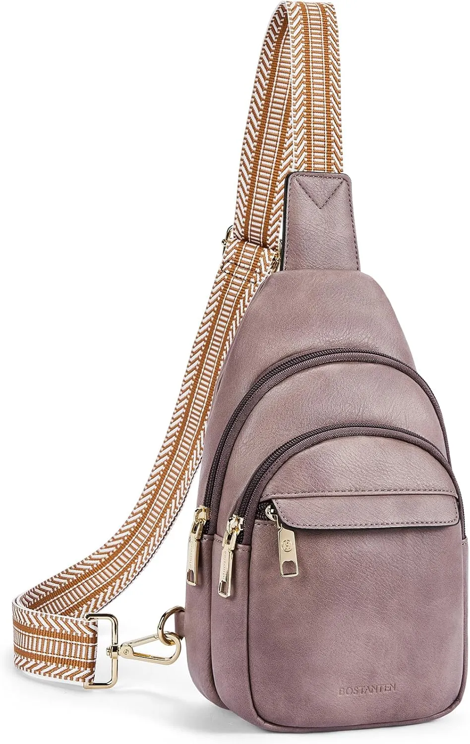 BOSTANTEN Small Sling Bag for Women Leather Fanny Pack Chest Bag