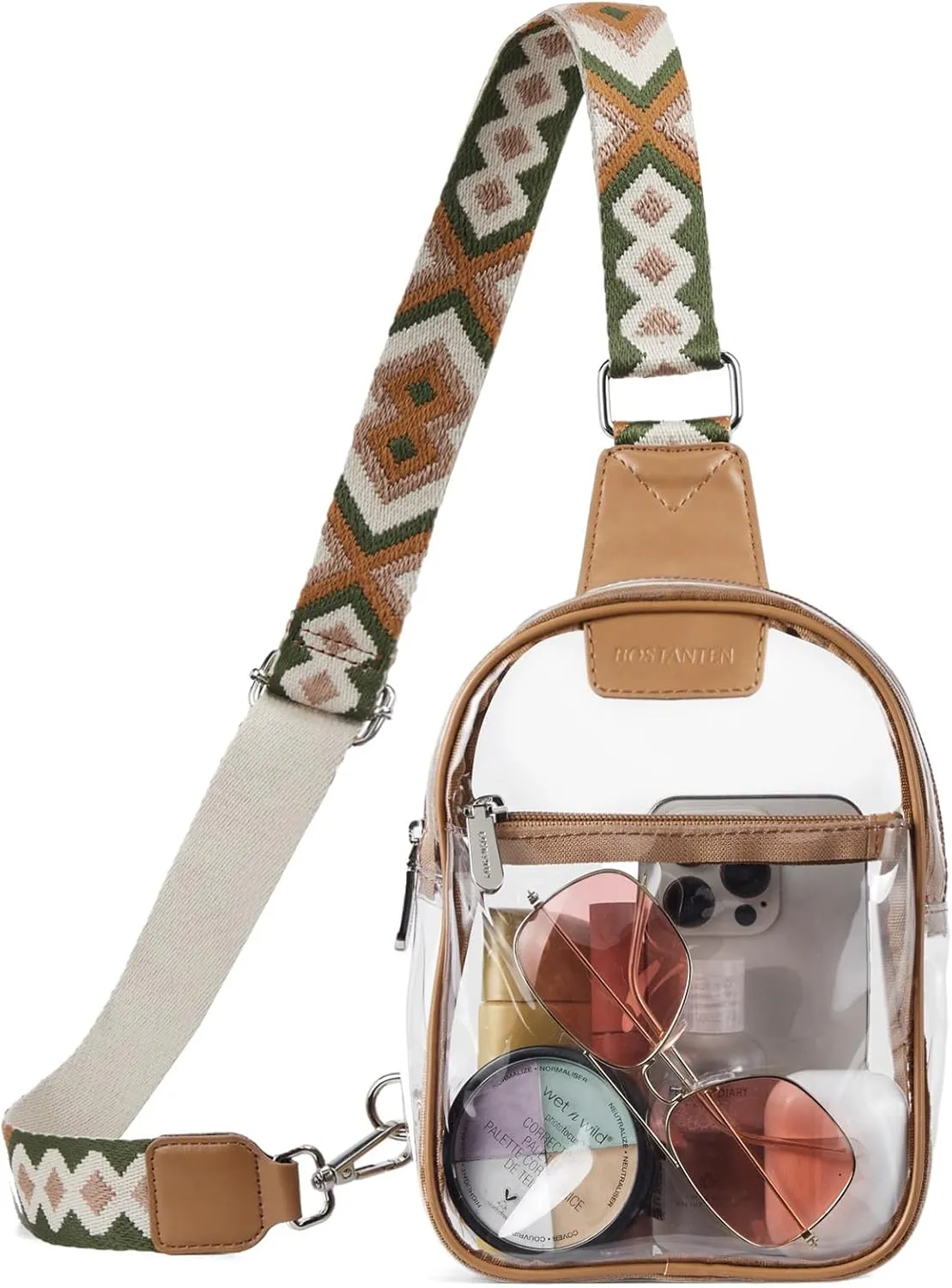 BOSTANTEN Small Sling Bag for Women Leather Fanny Pack Chest Bag