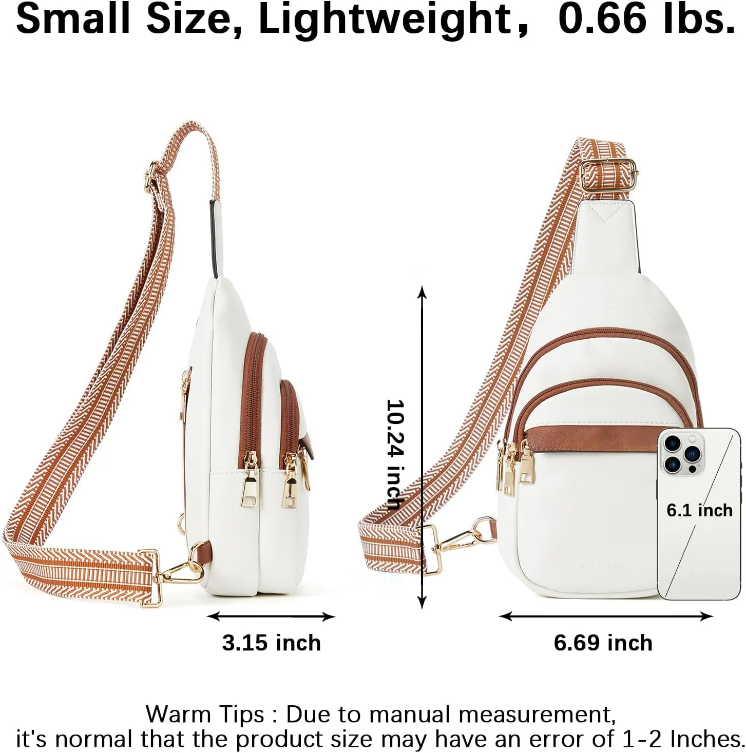 BOSTANTEN Small Sling Bag for Women Leather Fanny Pack Chest Bag