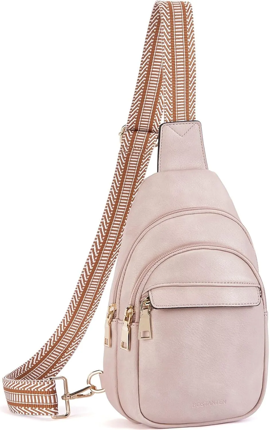 BOSTANTEN Small Sling Bag for Women Leather Fanny Pack Chest Bag