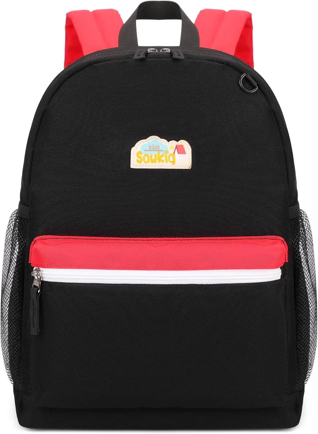 Boys Backpack for School Kids 15 inch Bookbag for Kindergarten Boy 4-6 (Black and Red)