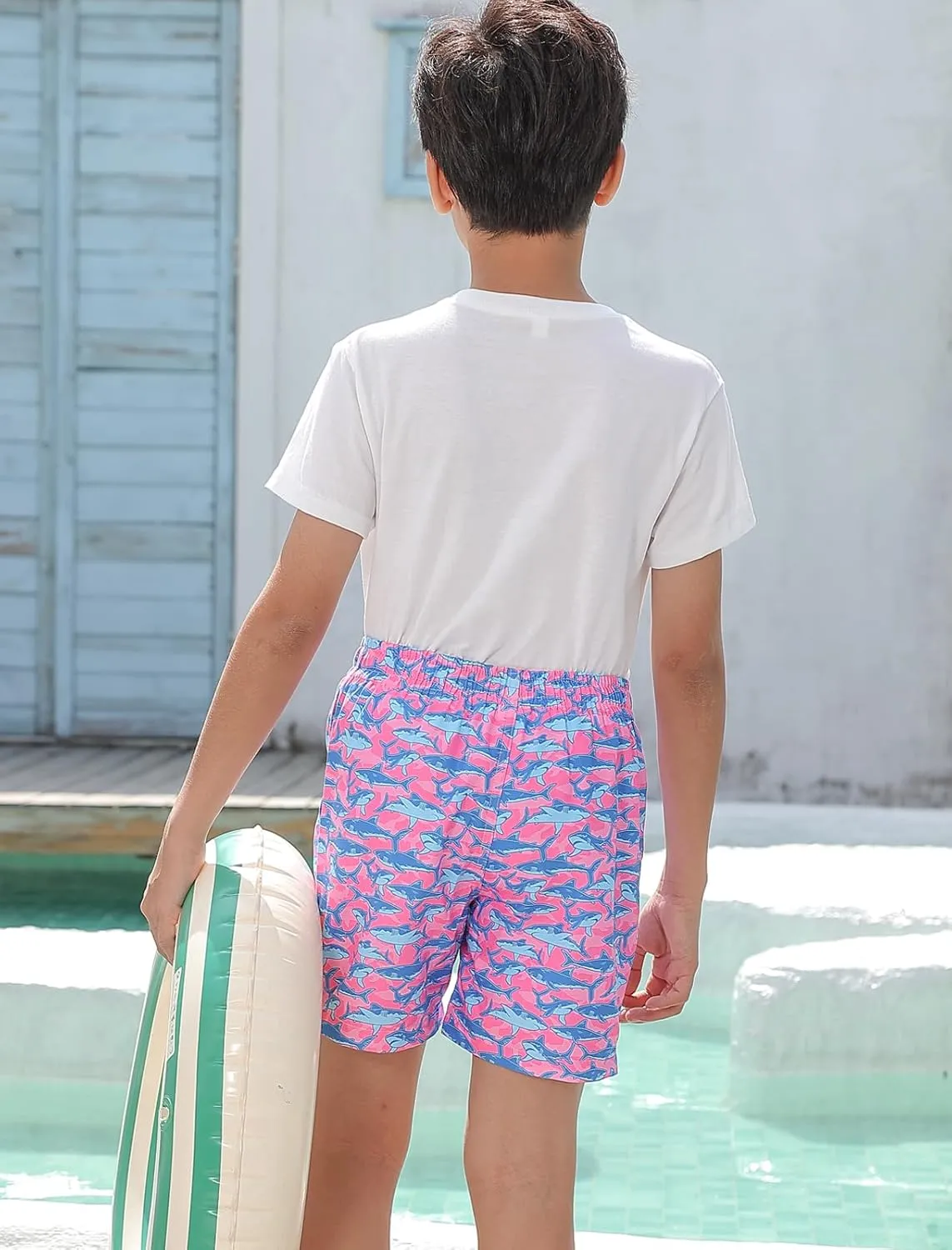 Boys Swim Trunks with Compression Liner Swimming Shorts Quick Dry Bathing Suit for 7-20 Years