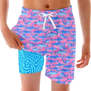 Boys Swim Trunks with Compression Liner Swimming Shorts Quick Dry Bathing Suit for 7-20 Years