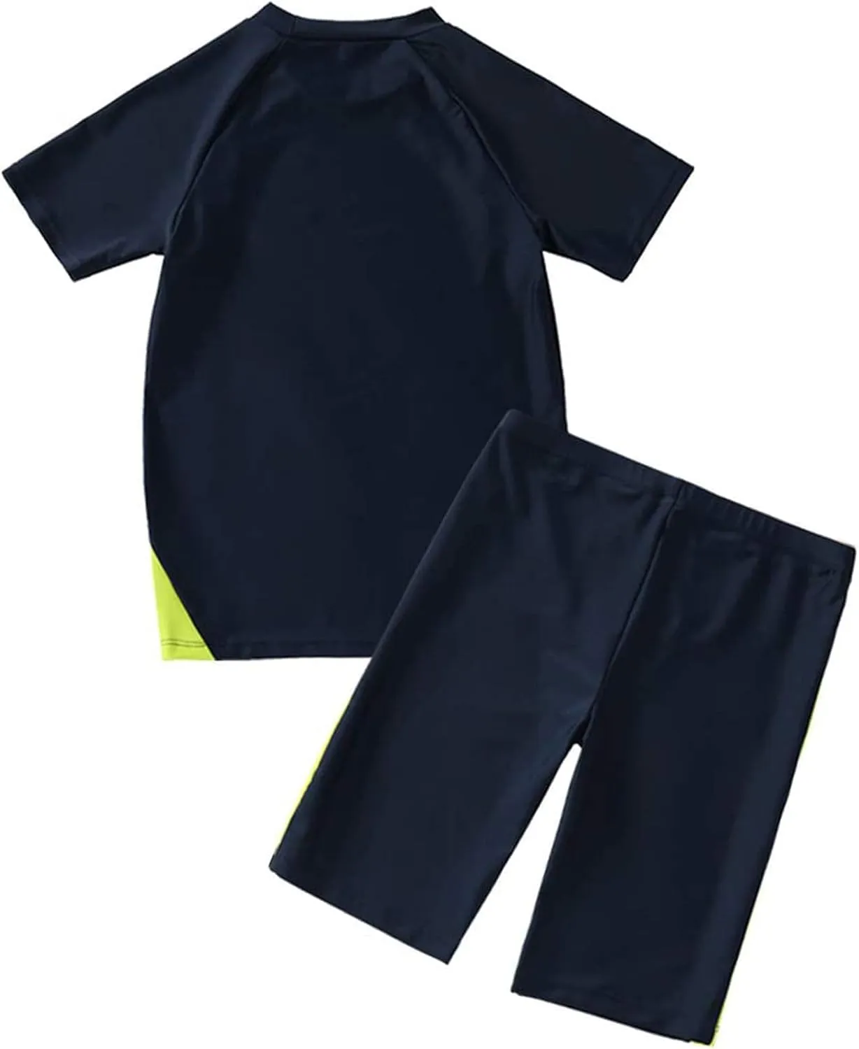 Boys Swimsuits Short Sleeve UPF 50  Sun Protection Rash Guard with Hat 2 Piece Kids Bathing Suit 4-14 Years