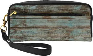 BREAUX Retro Plank Print Cosmetic Bag,Portable Cosmetic Bag,Zipper Travel Toiletry Bag,Travel Makeup Bag