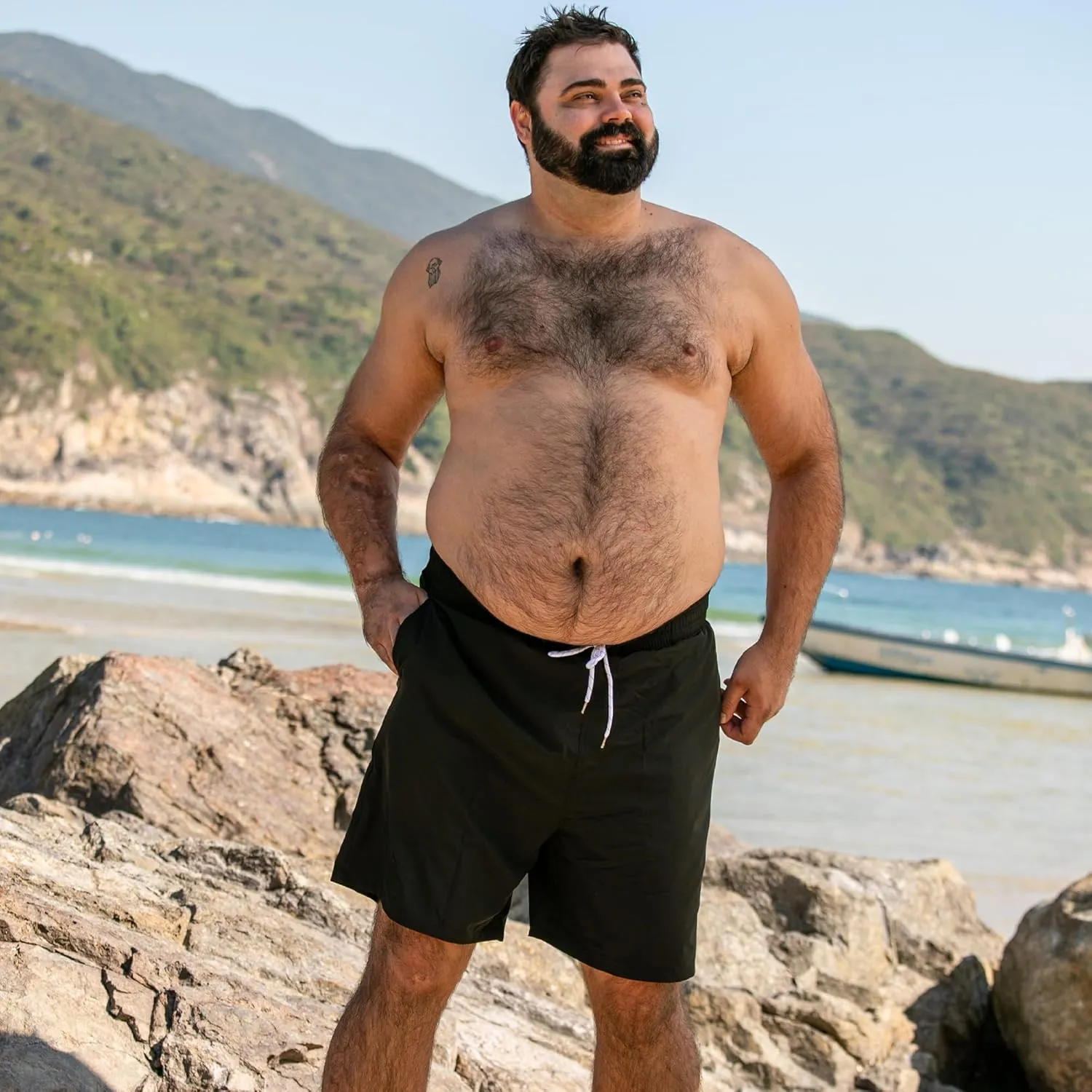 BRISIRA Big and Tall Swim Trunks for Men Bathing Suit with Mesh Lining Quick Dry Board Shorts Beach Swimsuit Pocket