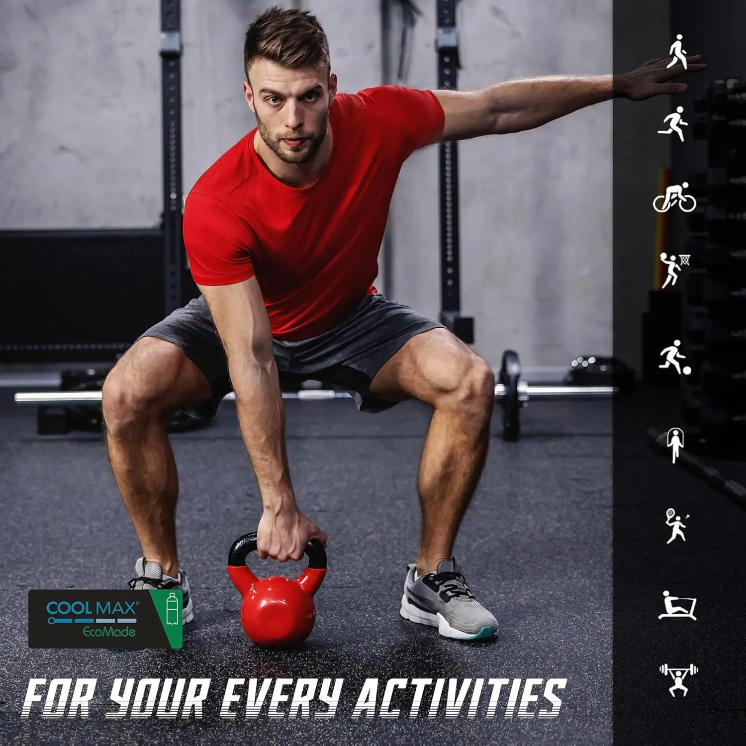 BRISIRA Coolmax Cooling Workout Shirts for Men Quick Dry Moisture Wicking Gym Tshirts Athletic Active Short Sleeve Tees
