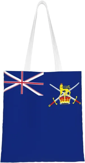 British Army Ensign00 Tote Bag for Women Canvas Shopping Bags Reusable Large Capacity Casual Shoulder Handbags Grocery Bags DIY Gift Bags