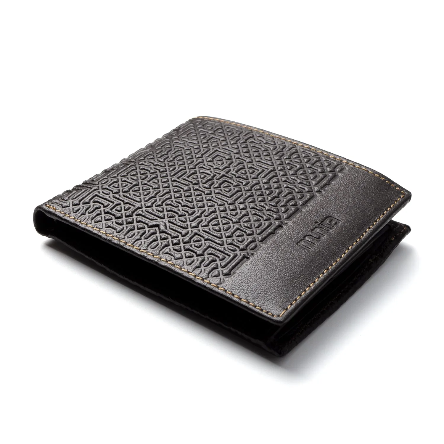 Brown Embossed Leather Wallet Garnata