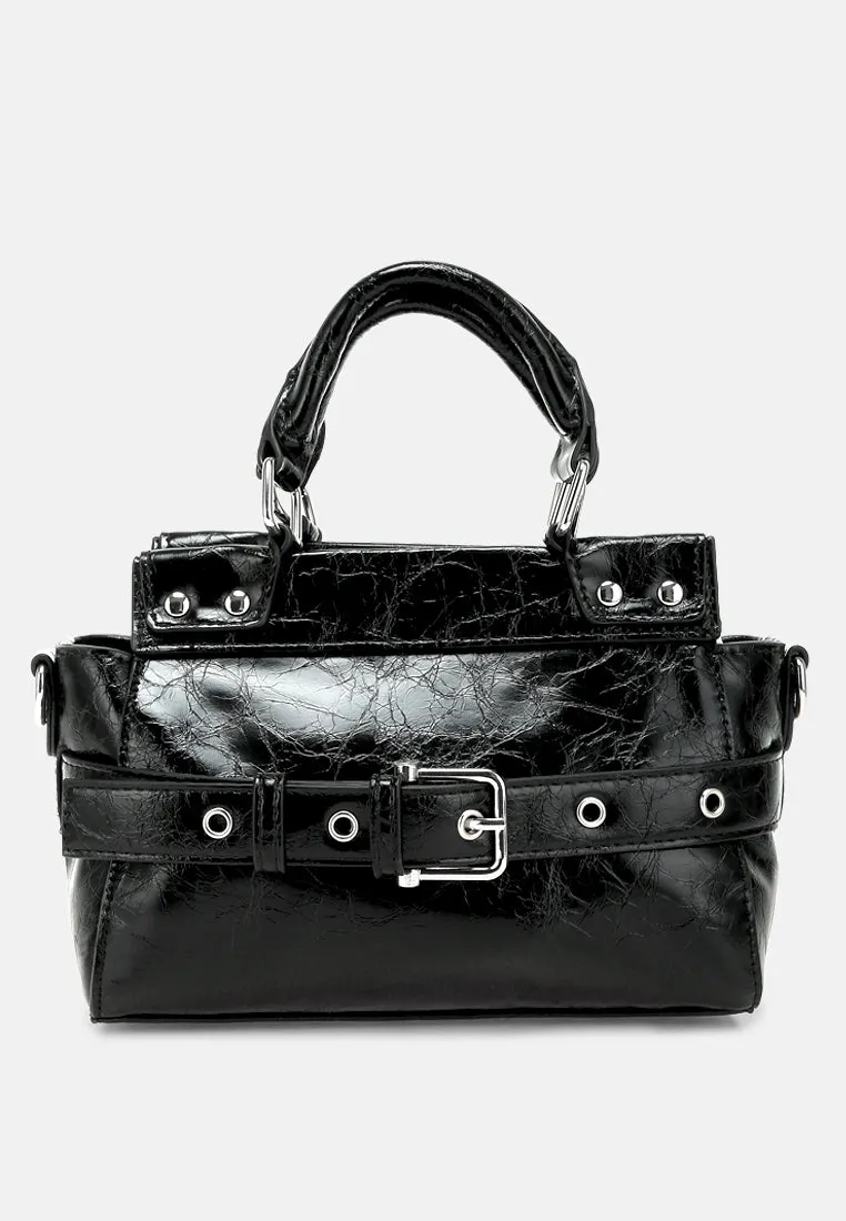 Buckle Detail Satchel Bag by RUW