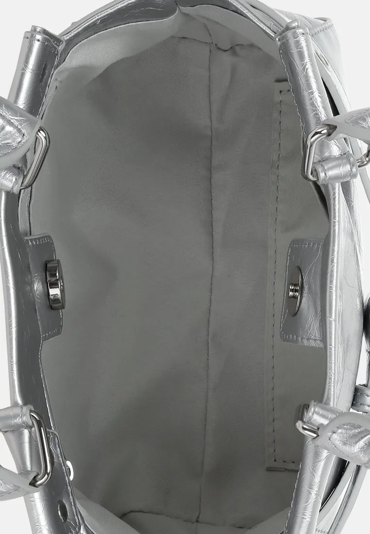 Buckle Detail Satchel Bag by RUW