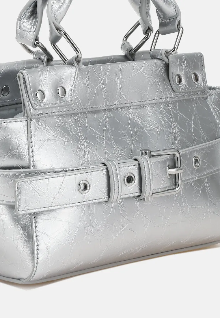 Buckle Detail Satchel Bag by RUW