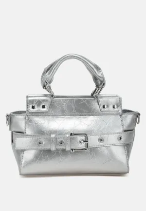 Buckle Detail Satchel Bag by RUW