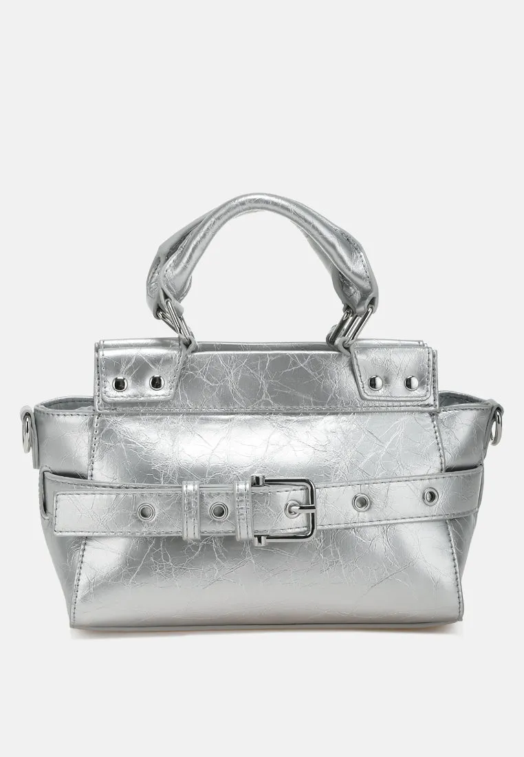 Buckle Detail Satchel Bag by RUW