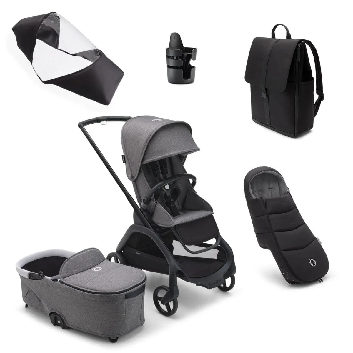 Bugaboo Dragonfly Essential Travel System Bundle - Grey Melange