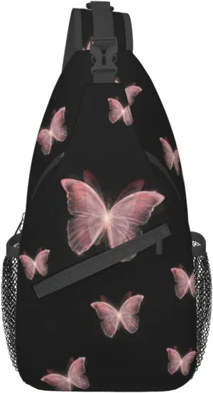 Butterfly Crossbody Bag Women Shoulder Bag Backpack Cute Sling Bag Chest Casual Daypack for Outdoor