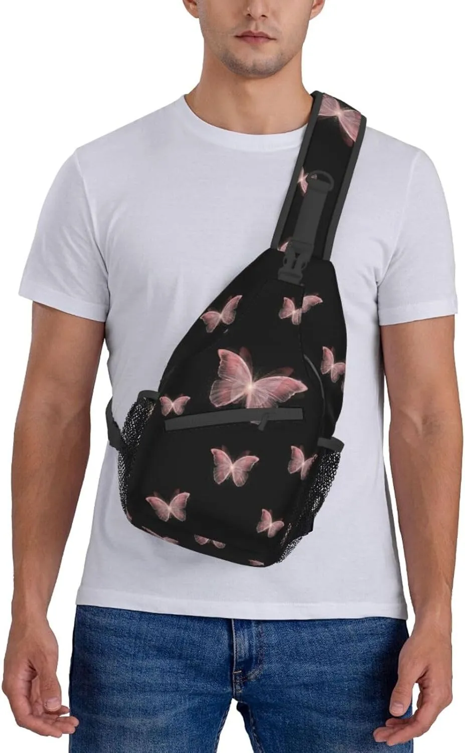 Butterfly Crossbody Bag Women Shoulder Bag Backpack Cute Sling Bag Chest Casual Daypack for Outdoor
