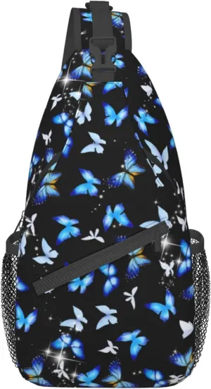 Butterfly Sling Bag for Women,Crossbody Bag Men Multi Pockets Sling Backpack Shoulder Chest Bag for Travel Hiking Gym anti theft