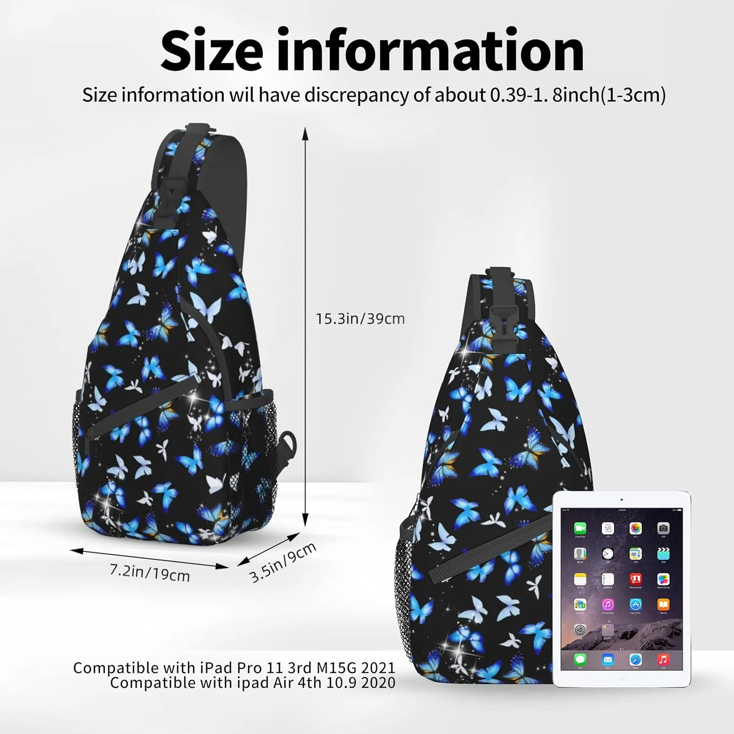 Butterfly Sling Bag for Women,Crossbody Bag Men Multi Pockets Sling Backpack Shoulder Chest Bag for Travel Hiking Gym anti theft