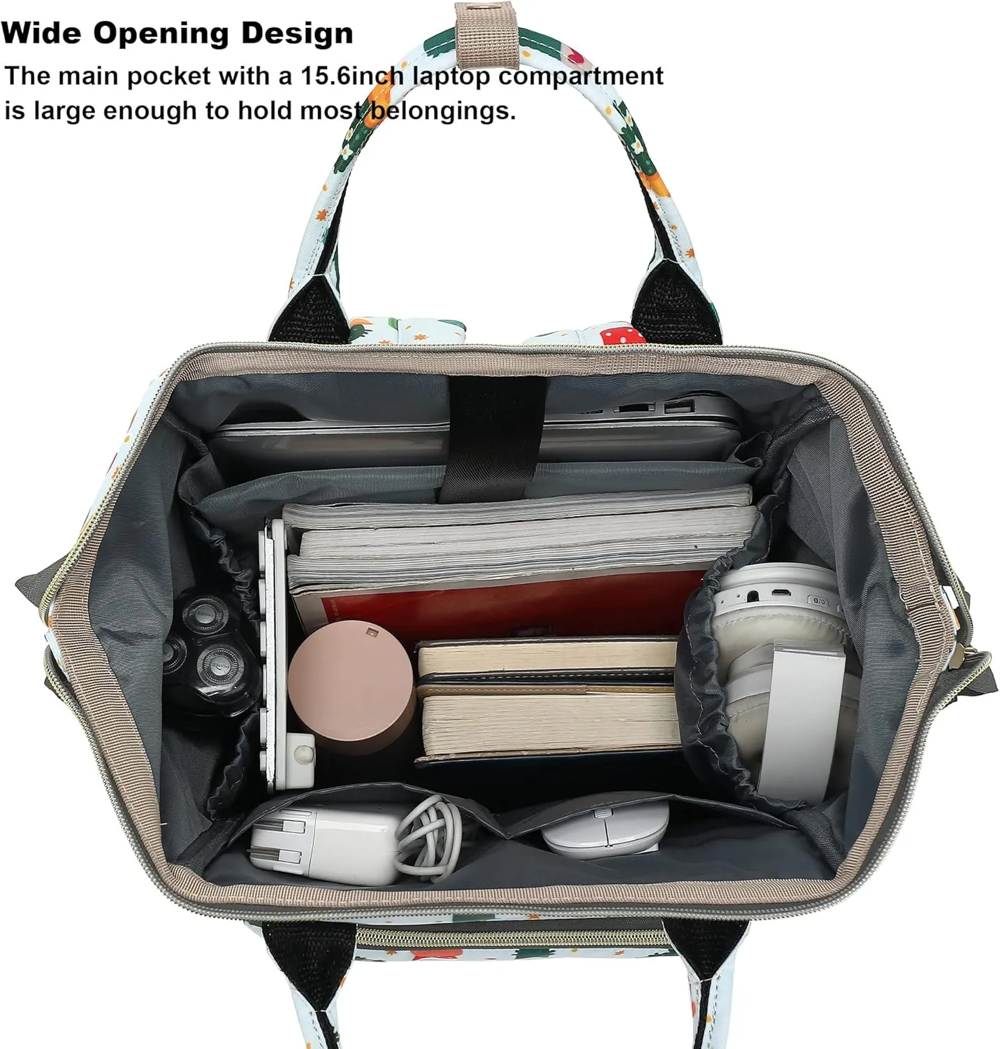 Cactus Laptop Backpack for Women Men, 15.6 inch College School Backpack Bookbag for Work/School/Travel/Business