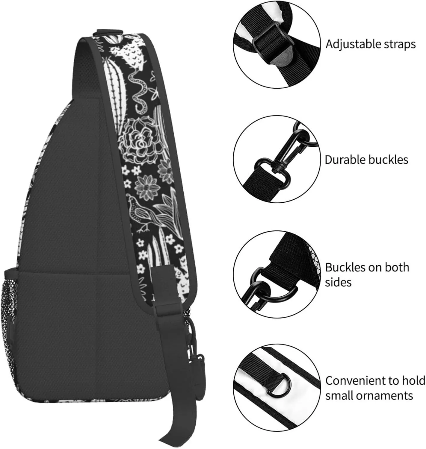 Cactus Plants Crossbody Bag Plants Shoulder Bag Backpack Cute Sling Bag Chest Casual Daypack for Outdoor