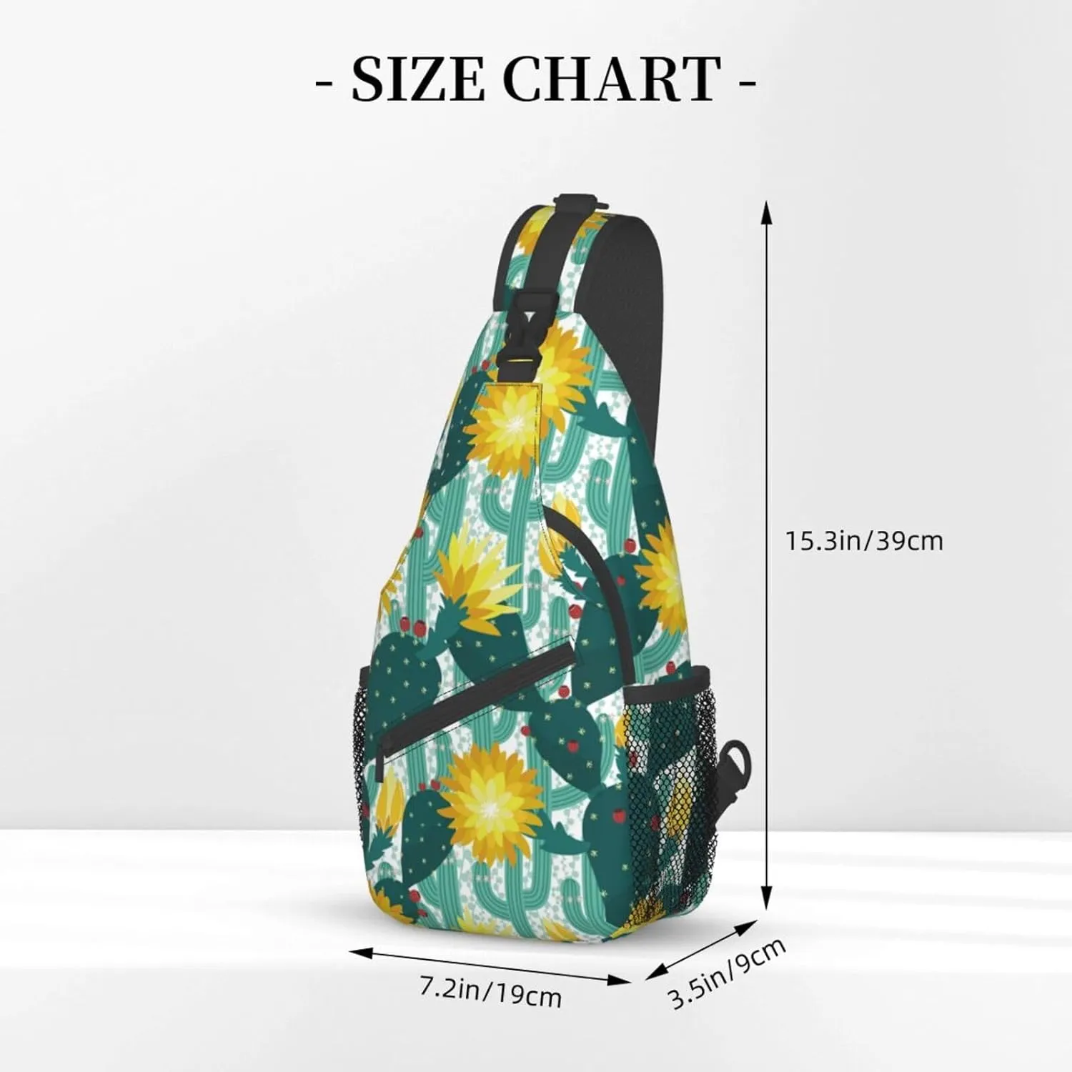 Cactus Plants Crossbody Bag Plants Shoulder Bag Backpack Cute Sling Bag Chest Casual Daypack for Outdoor