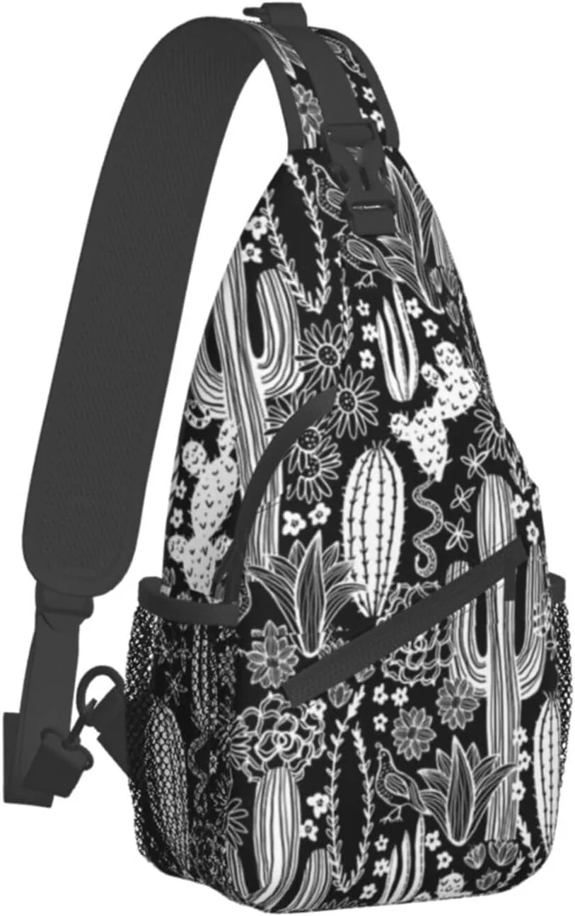 Cactus Plants Crossbody Bag Plants Shoulder Bag Backpack Cute Sling Bag Chest Casual Daypack for Outdoor