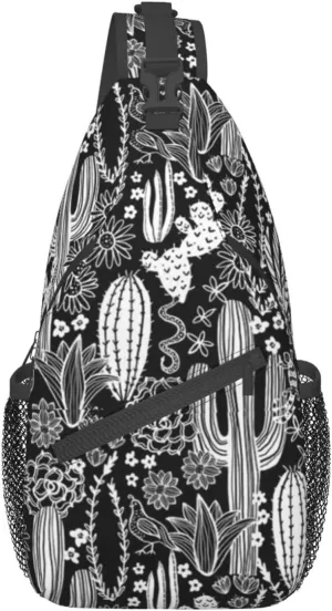 Cactus Plants Crossbody Bag Plants Shoulder Bag Backpack Cute Sling Bag Chest Casual Daypack for Outdoor