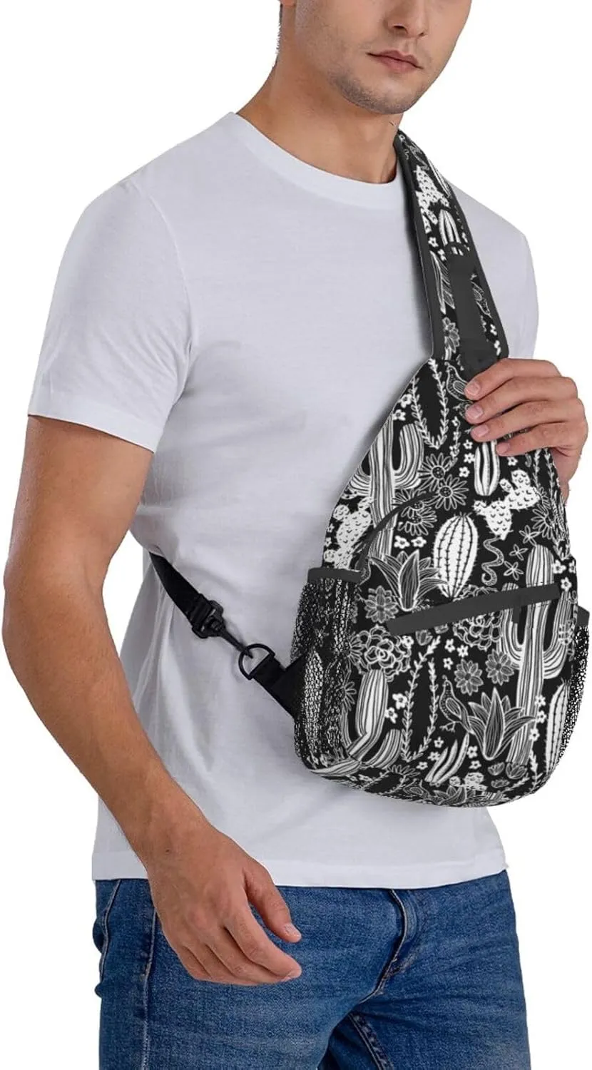 Cactus Plants Crossbody Bag Plants Shoulder Bag Backpack Cute Sling Bag Chest Casual Daypack for Outdoor