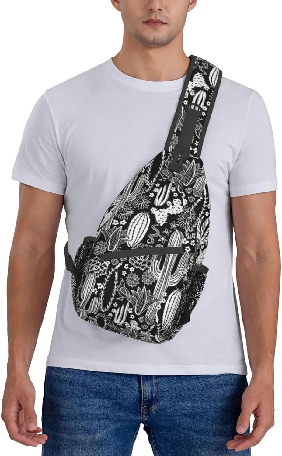 Cactus Plants Crossbody Bag Plants Shoulder Bag Backpack Cute Sling Bag Chest Casual Daypack for Outdoor