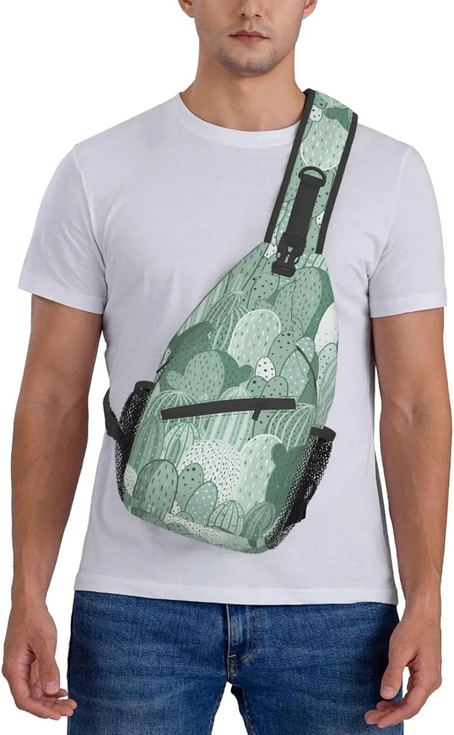 Cactus Plants Crossbody Bag Plants Shoulder Bag Backpack Cute Sling Bag Chest Casual Daypack for Outdoor