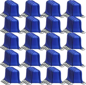 CAIHONG 100 Pcs Drawstring Backpack Bulk Drawstring Bags Cinch Sack for Gym, Yoga, Shopping, Sports, Hiking or Gifts for Women and Men, Royalblue