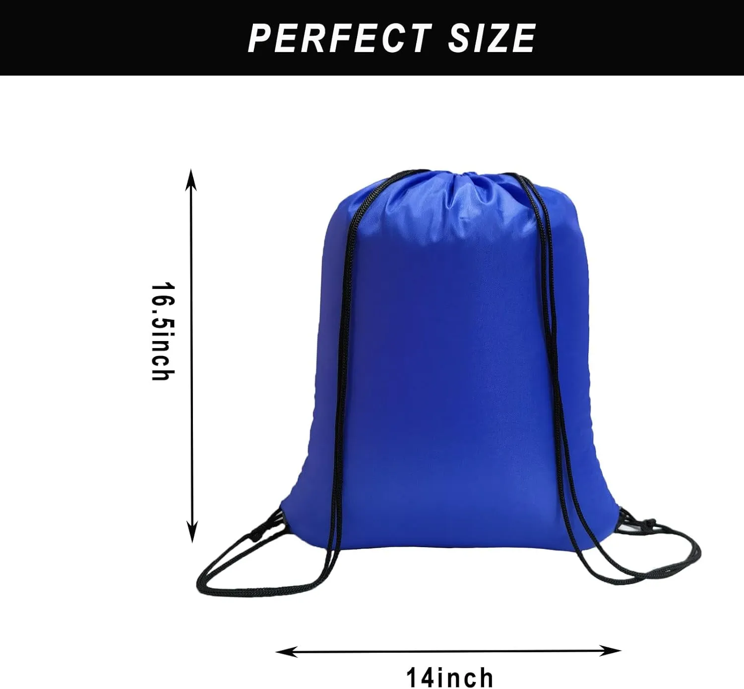 CAIHONG 100 Pcs Drawstring Backpack Bulk Drawstring Bags Cinch Sack for Gym, Yoga, Shopping, Sports, Hiking or Gifts for Women and Men, Royalblue