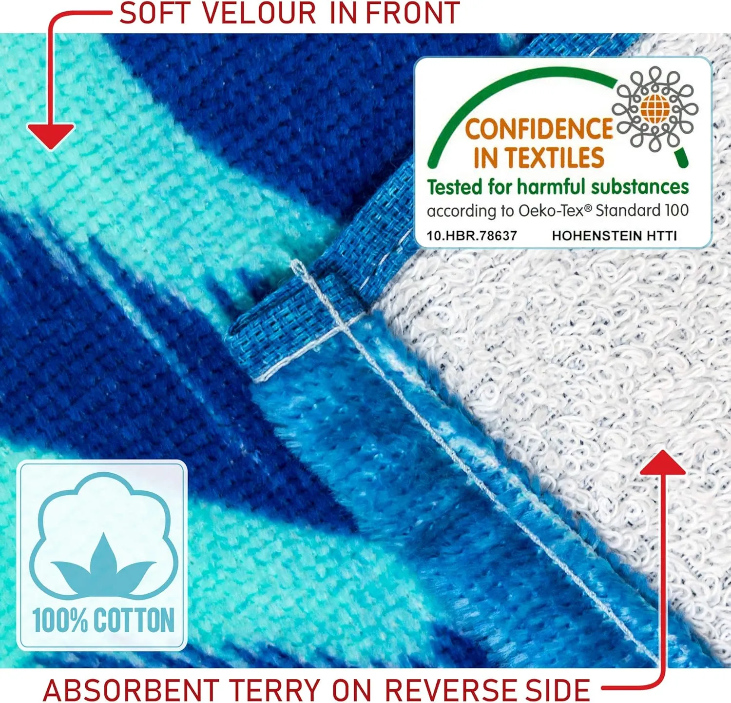 California Beach Towel 30 x 60 inches 100% Soft Cotton Velour Terry Ideal for The Beach or Pool (California Signs, One Towel)