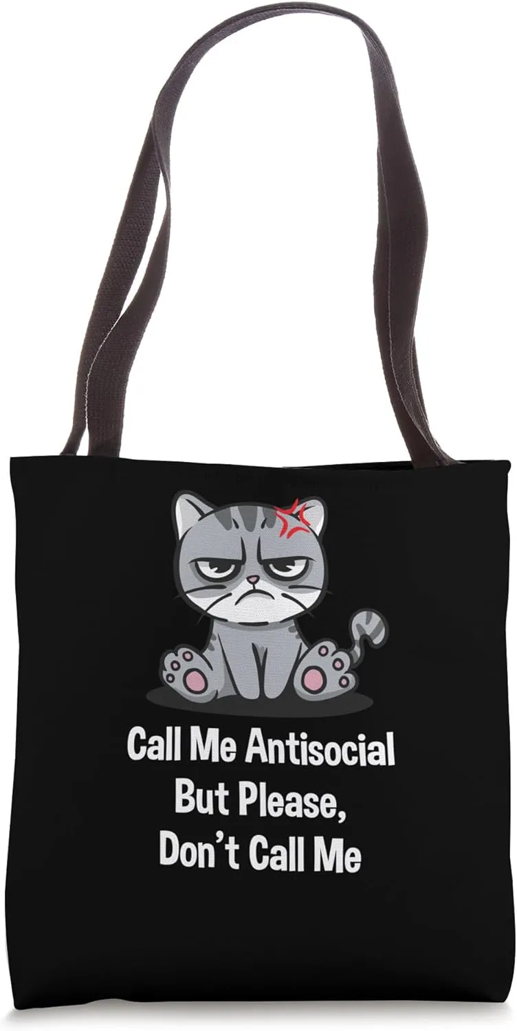 Call Me Antisocial But Please Dont Call Me Funny Introvert Tote Bag