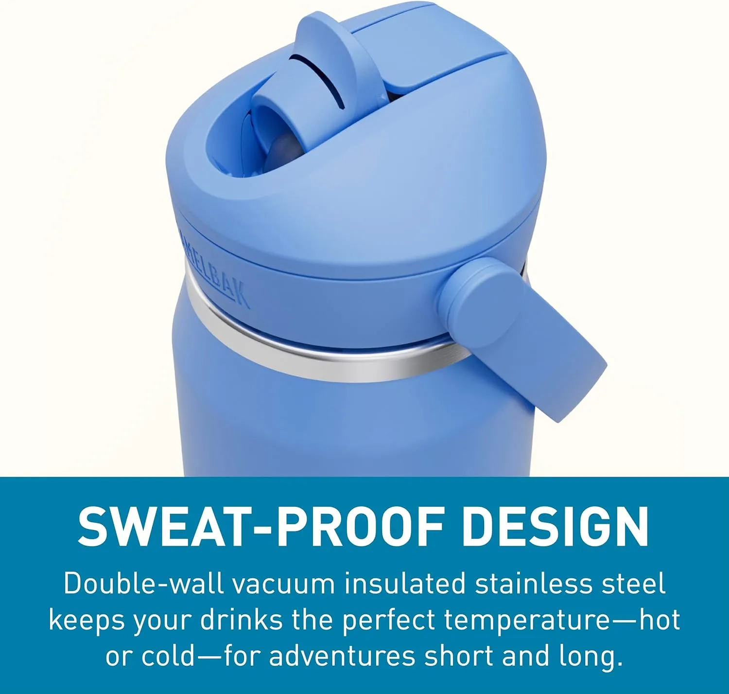 CamelBak Thrive Flip Straw Insulated Stainless Steel Water Bottle Sky Blue, 25oz