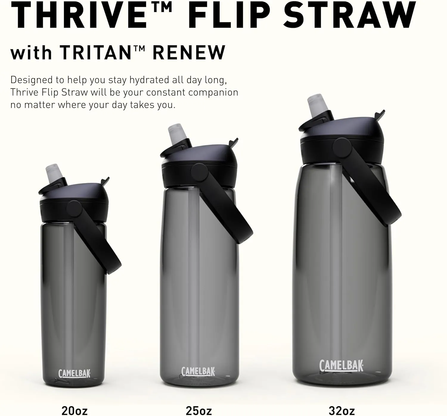 CamelBak Thrive Flip Straw Tritan Renew Water Bottle Forest Green, 25oz