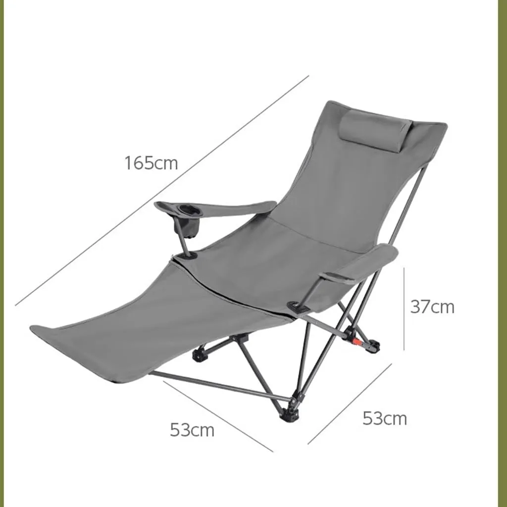 Camping Chairs Folding Recliner Chair Adjustable with Headrest,Folding Lounge for Adults,Portable Garden Deck Travel Beach Patio(Khaki) (Cream One Size)