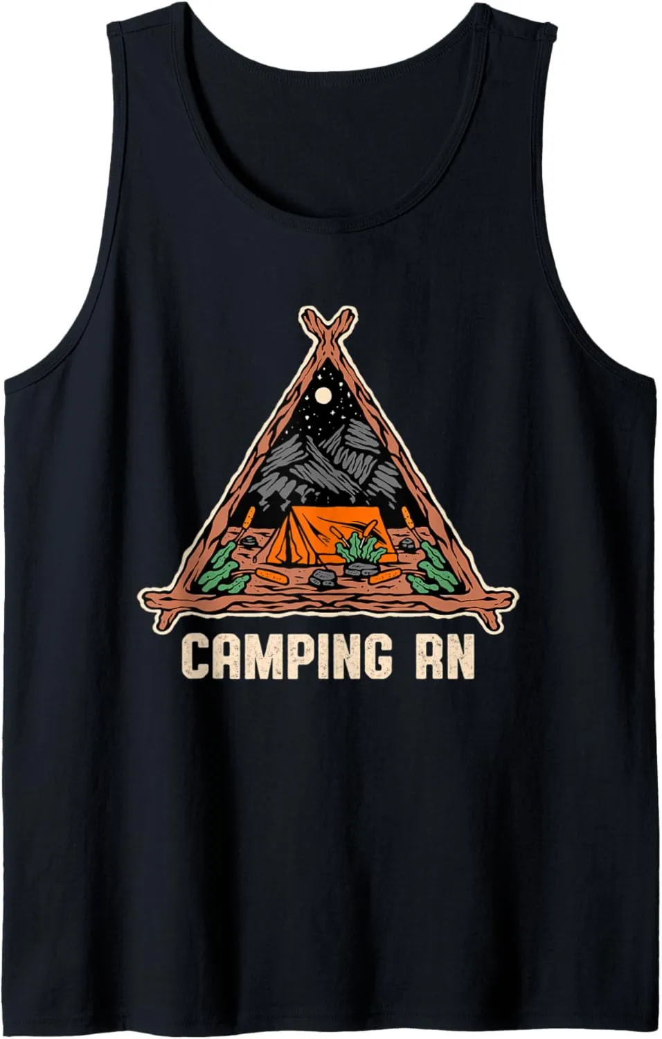Camping RN Camper Forest Camp Jungle Vacation Wildlife Tank Top