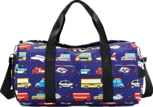 CAMTOP Kids Duffel Overnight Bag for Boys and Girls Carry-On Size Tote for Travel Duffle Gym Sport (Car Plane-Dark Blue) 18.1"L* 9.1" H* 8.7"W