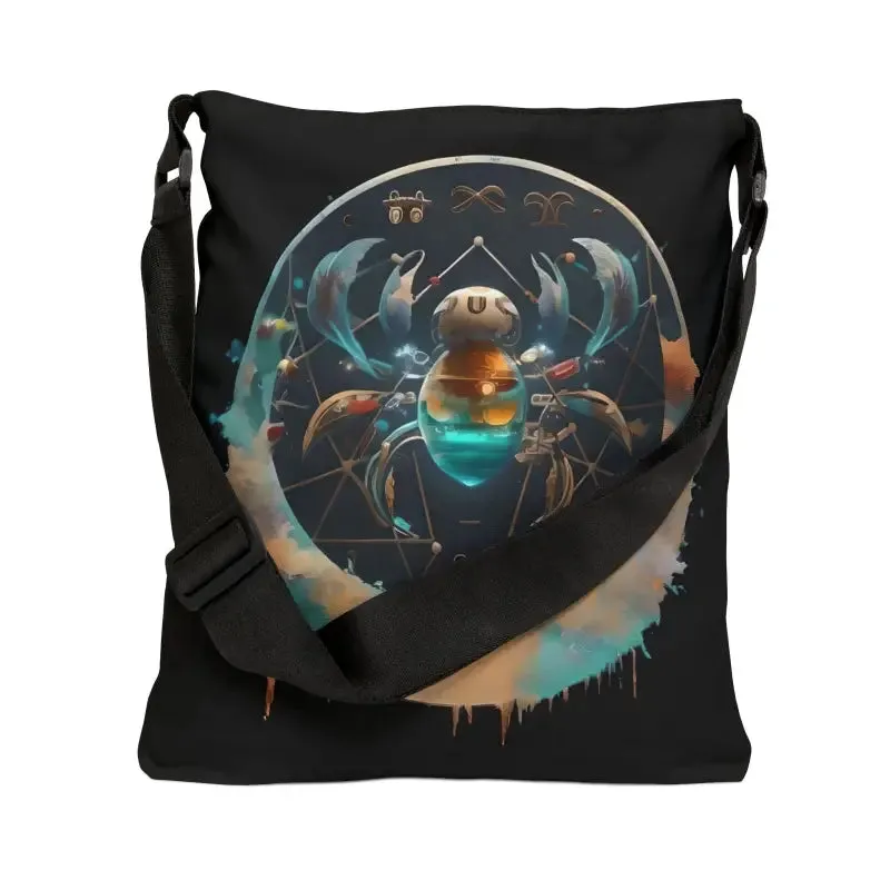 Cancer Zodiac Tote Bag with Zipper and Straps